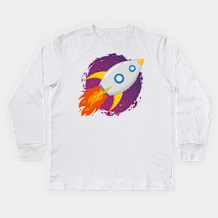 Space rocket Kids Long Sleeve T-Shirt